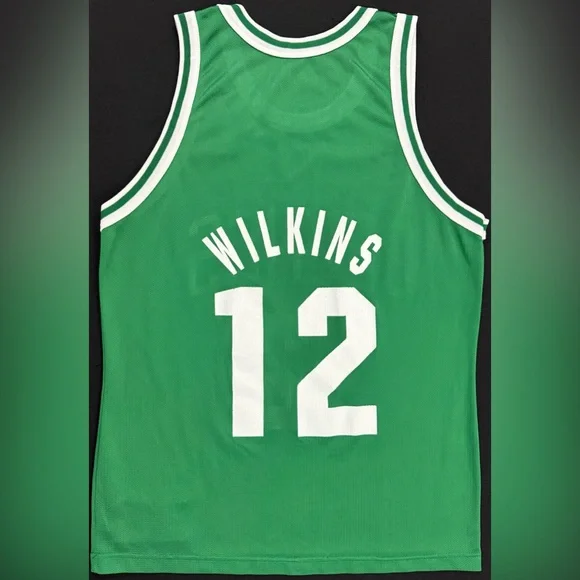 Rare Vintage Champion Dominique Wilkins Boston Celtics #12 Green Jersey 40 Men M - Picture 5 of 6